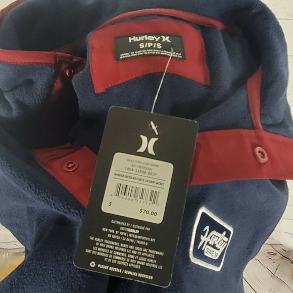 Hurley Men's Size S Navy Wander On Polar Fleece Pullover - Picture 9 of 9